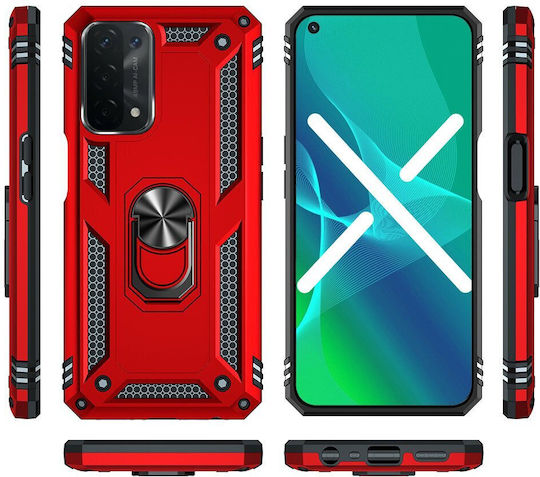 Erbord Задна корица Пластмаса / Силикон / Метал Червен (Oppo A54)
