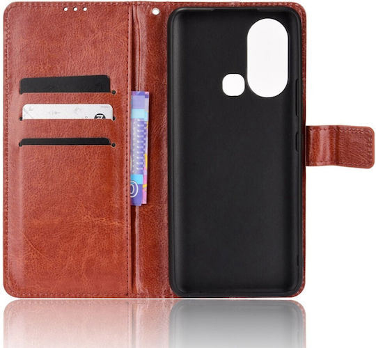Crazy Horse Wallet Synthetic Leather / Plastic / Silicone Brown (Infinix Hot 11s)