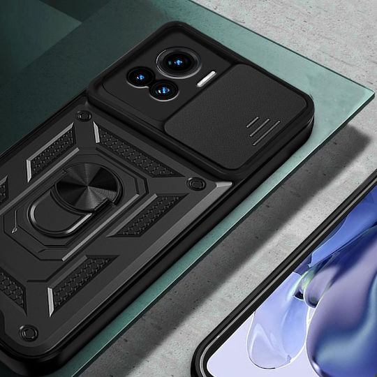 Umschlag Rückseite Metallisch Schwarz (Motorola Edge 30 Ultra)