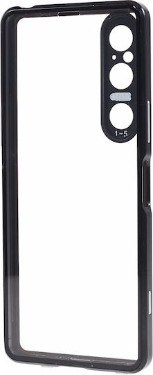 Back Cover Tempered Glass / Plastic Magnetic Negru (Xperia 1 V)