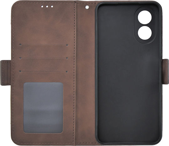 Oppo Book Piele artificială / Plastic / Silicon Maro (Oppo A58 4G)