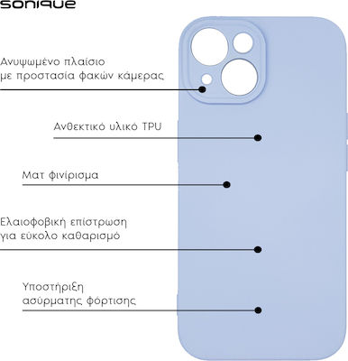 Sonique Umschlag Rückseite Silikon / Stoff Flieder (Realme C51 / Realme C53)