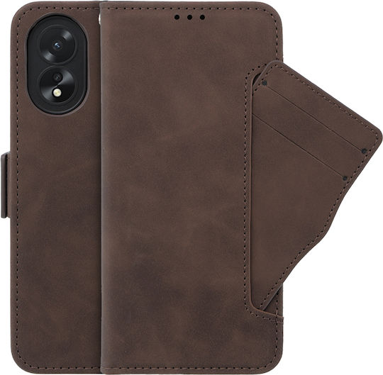 Oppo Book Piele artificială / Plastic / Silicon Maro (Oppo A58 4G)