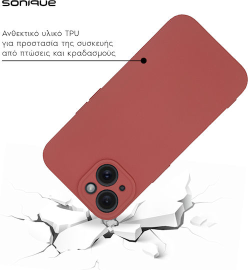 Sonique Umschlag Rückseite Silikon / Stoff Burgundisch (Redmi Note 13 5G -> Redmi Note 13 5G)
