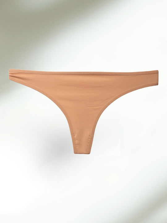 Βαμβακερά Γυναικεία String 3Pack Μπεζ
