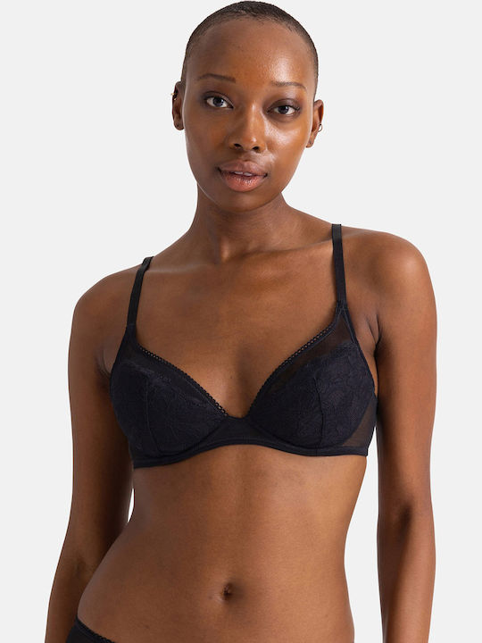 Bra with Light Padding Underwire Black/Beige