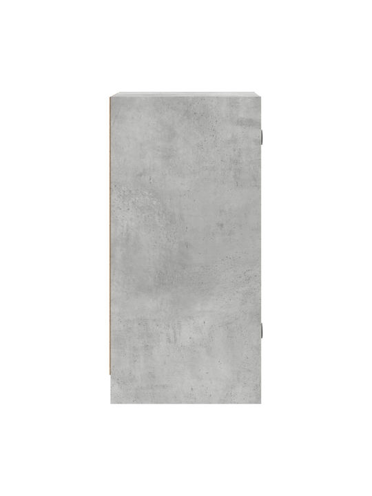 Floor-standing Living Room Display Cabinet made of Particleboard with Glass Grey 35x37x75.5cm