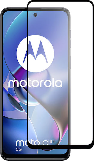 Motorola 0.3mm Full Face Tempered Glass Μαύρο (Motorola Moto G54 5G)