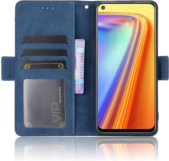 Книга Изкуствена кожа / Пластмаса / Силикон Син (Realme 7)