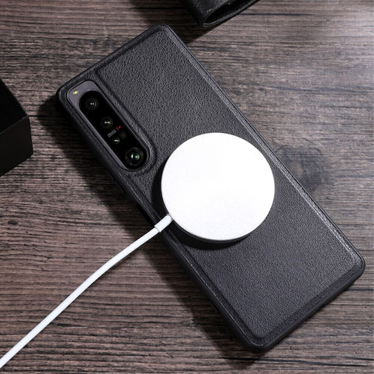 Umschlag Rückseite Leder / Synthetisches Leder / Silikon Schwarz (Xperia 1 V)