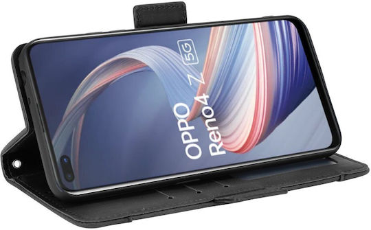 Oppo Book Piele artificială / Plastic / Silicon Negru (Oppo Reno 4 Z 5G)