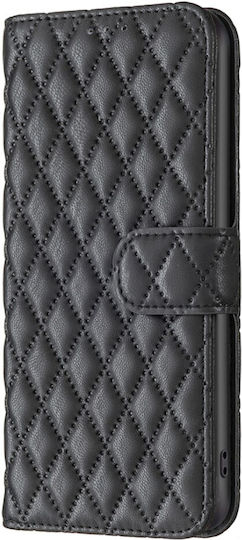 Binfen Binfen Diamond Gitter Brieftasche Synthetisches Leder 0.3mm Schwarz (Galaxy A25 5G)