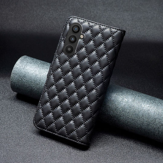 Binfen Binfen Diamond Gitter Brieftasche Synthetisches Leder 0.3mm Schwarz (Galaxy A25 5G)