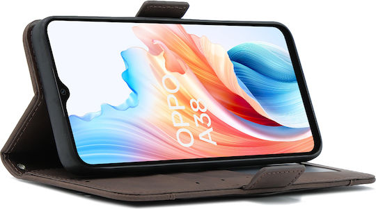 Oppo Book Δερματίνης / Πλαστικό / Σιλικόνης Καφέ (Oppo A38 4G)