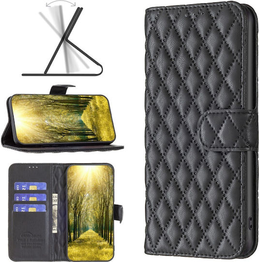 Binfen Binfen Diamond Gitter Brieftasche Synthetisches Leder 0.3mm Schwarz (Galaxy A25 5G)