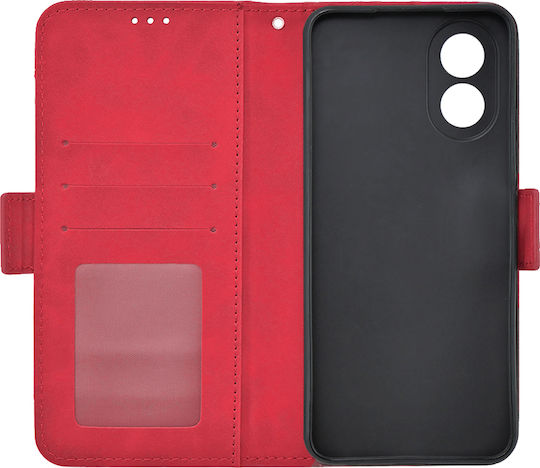Oppo Book Synthetic Leather / Plastic / Silicone Red (Oppo A58 4G)