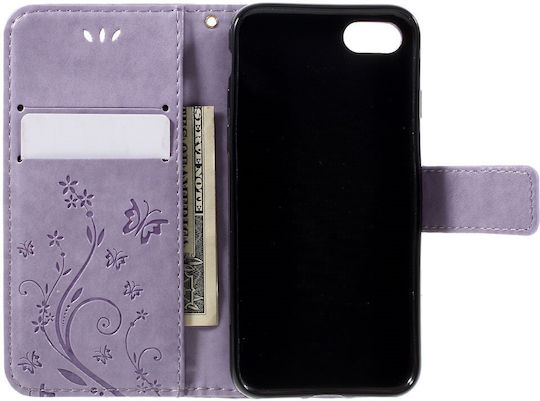 Erbord Book Piele artificială / Plastic / Silicon Violet (iPhone 8/7)