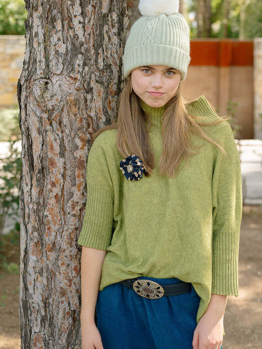 Pom Pom Beanie Unisex Beanie Gestrickt in Türkis Farbe