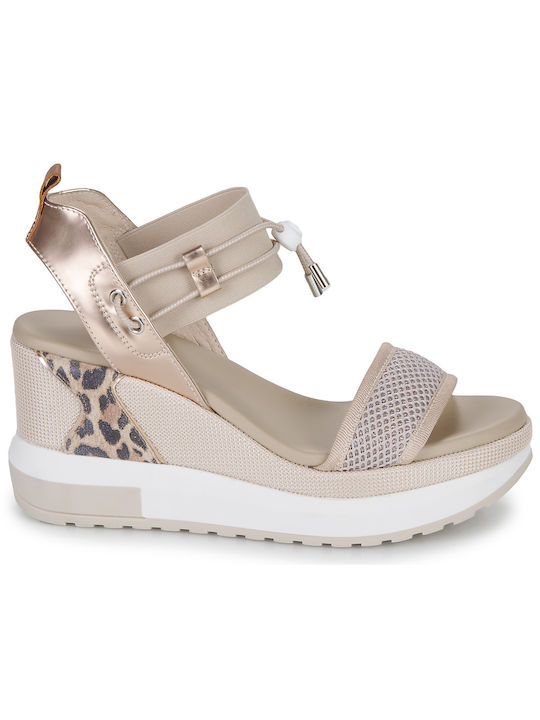Damenplattformen Beige