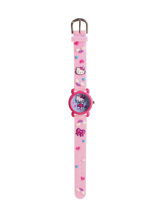 Hello Kitty Kinder-Analoguhr mit Kautschuk/Plastikarmband Rosa