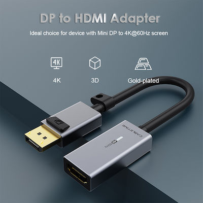 Cabletime Konverter DisplayPort männlich zu HDMI weiblich Gray 1Stück (CT-P02G4K60R)