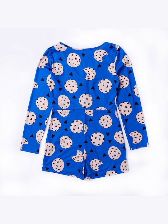 Winter Damen Einteiliger Pyjama Blau