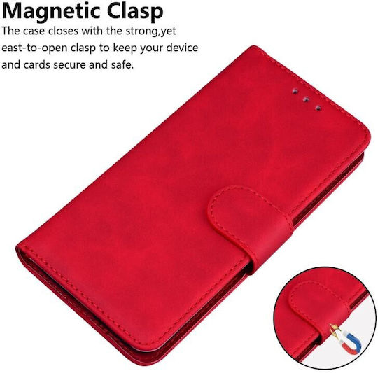 Skin Feel Wallet Red (Galaxy Note 8Redmi Note 8 ProOnePlus 8 ProRealme 8/8 Pro)