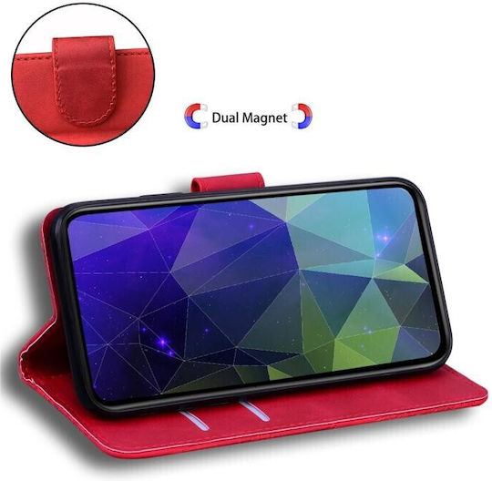 Skin Feel Wallet Red (Galaxy Note 8Redmi Note 8 ProOnePlus 8 ProRealme 8/8 Pro)