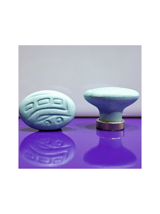 Premier Kids Knob Furniture made of Zamak & Metallic & Porcelain in Light Blue Color 35mm (Center Distance 25mm) 11779-000-ARG1 1pcs