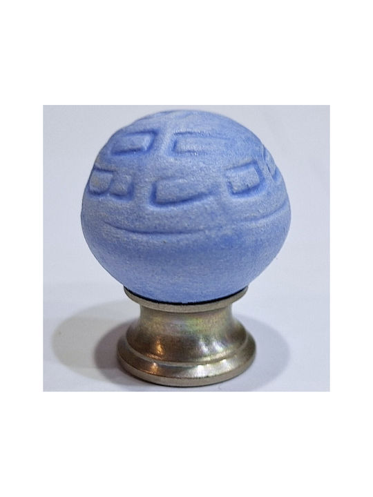 Premier Kinder Knopf Möbelgriff aus Zamak & Metallisch & Porzellan in Blau Farbe 11777-000-ARG1 1Stück