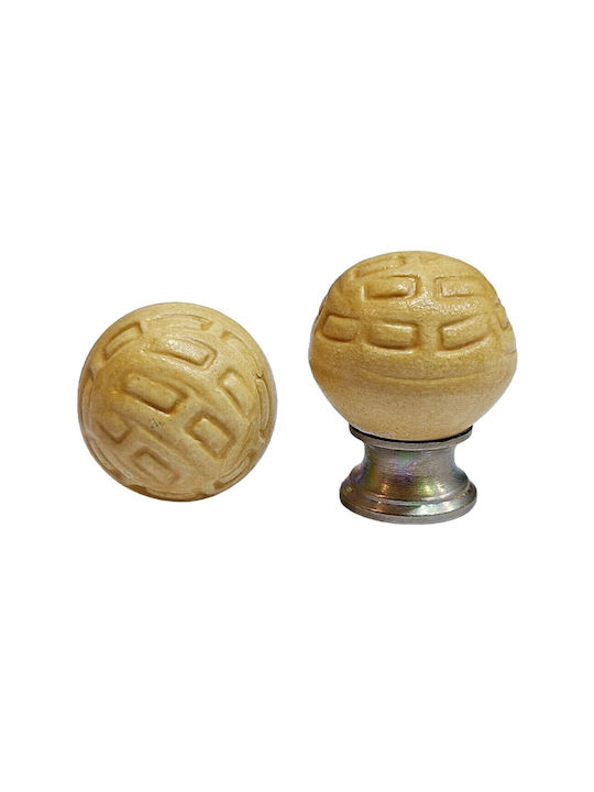 Premier Kinder Knopf Möbelgriff aus Zamak & Metallisch & Porzellan in Gelb Farbe 11778-000-ARG1 1Stück