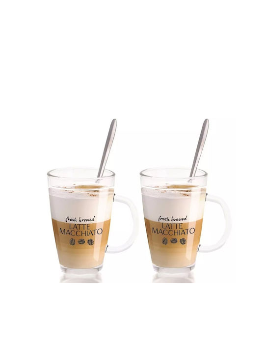 Porcelain Brown Cup Set 300ml Brown 4pcs