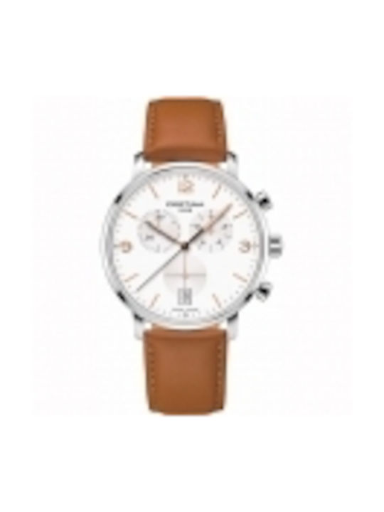 Certina Watch with Brown Leather Strap