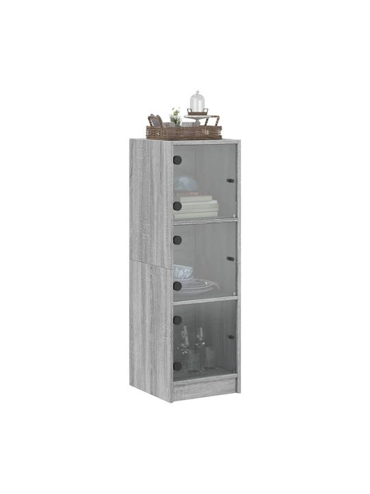 Wand Wohnzimmer Vitrine aus Spanplatte mit Glas Grey 35x37x109cm