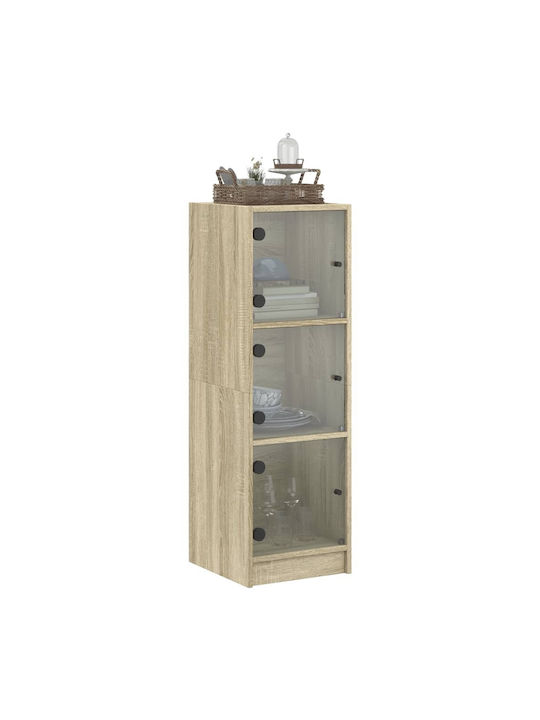 Wall Living Room Display Cabinet made of Particleboard with Glass Sonoma Oak 35x37x109cm
