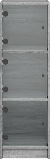 Wall Living Room Display Cabinet made of Particleboard with Glass Grey 35x37x109cm