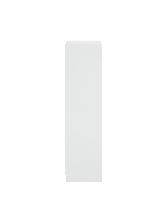 Wall Living Room Display Cabinet made of Particleboard with Glass White 35x37x142cm