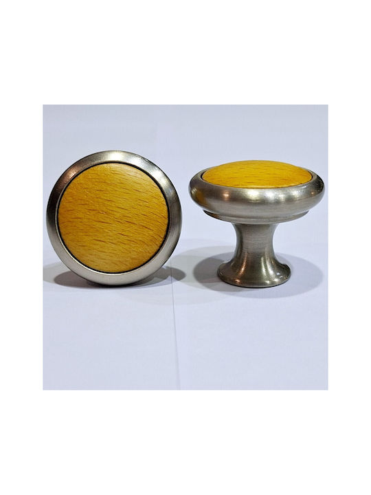 Gem Knopf Möbelgriff aus Metallisch & Zamak & Hölzernes Nickel matt 11782-000-MAU1 1Stück