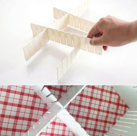 Plastic Drawer Divider in White Color 43x9cm 1pcs