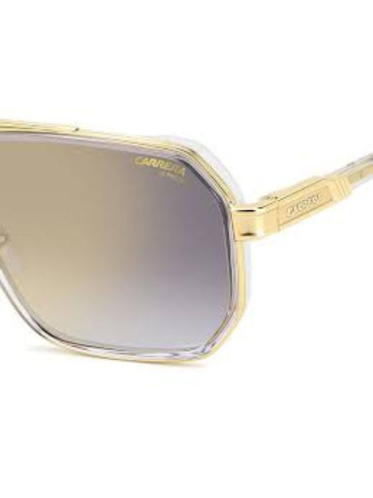 Carrera Men's Sunglasses With Gold Metallic Frame And Grey Gradient Lens