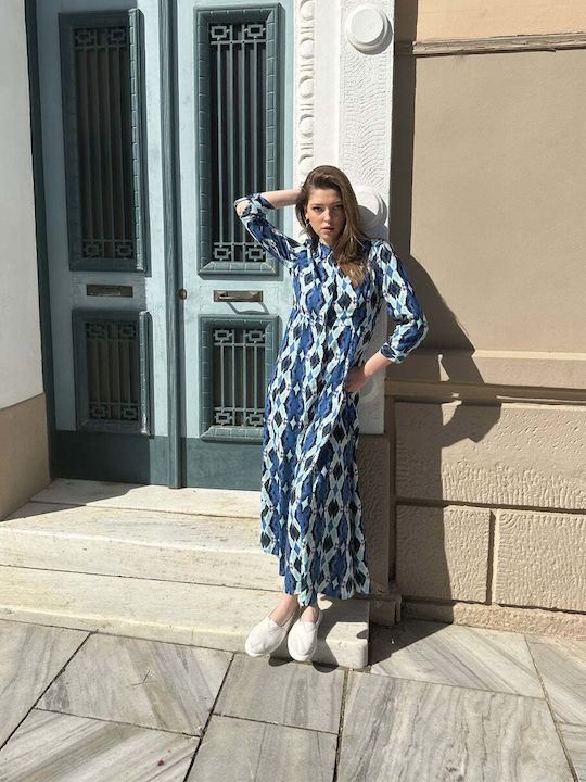 Maxi Shirt Dress Blue