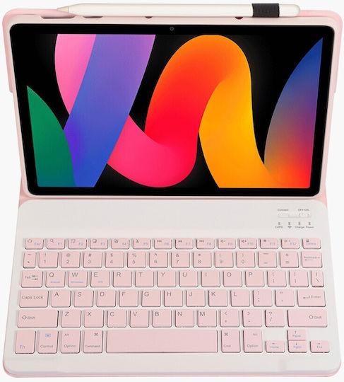 Флип капак с Клавиатура в Английски език САЩ Розов (Xiaomi Redmi Pad SE)