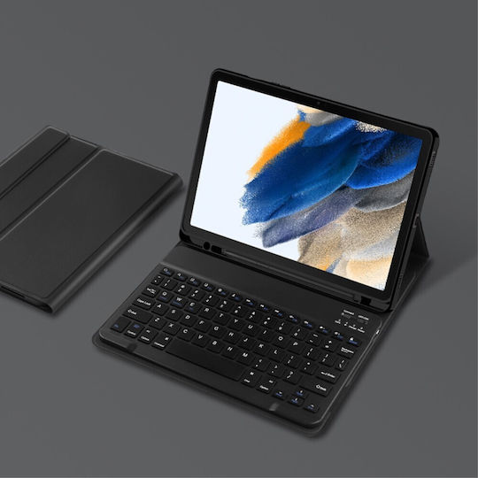 Flip Cover cu Tastatură în Engleză SUA Neagră Samsung Galaxy Tab A8 10.5