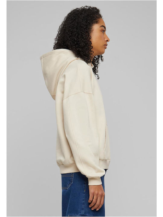 Long Women's Sweatshirt Hooded Whitesand