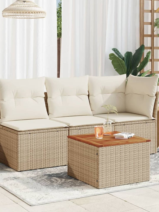 Sitting Room Table for Small Outdoor Spaces Beige 55x55x37cm