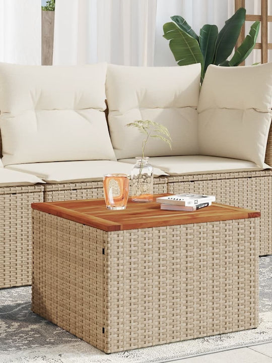 Sitting Room Table for Small Outdoor Spaces Beige 55x55x37cm