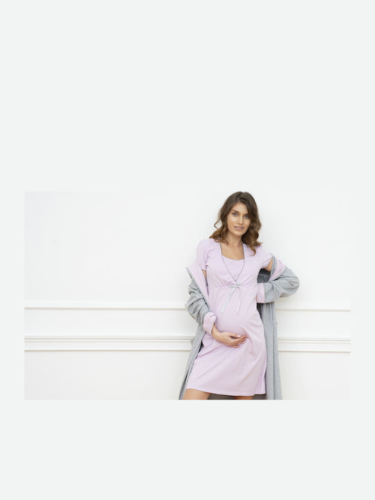 Italian Fashion Nachthemd Schwangerschaft & Stillen Rosa
