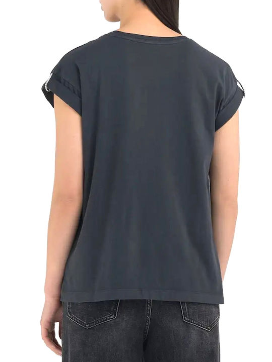 Replay Damen Sportlich T-shirt Schwarz