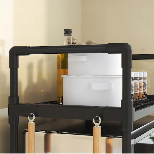 Metal Microwave Oven Stand 48x32x49cm Black