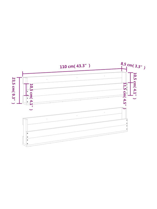 Παπουτσοθήκη από Μασίφ Ξύλο 110x8.5x23.5cm